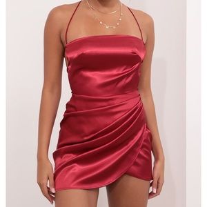 Lucy in The Sky Lea Love Affair Dress in Wine, size small, silk dress